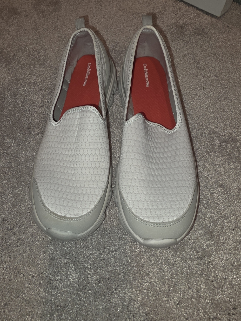 croft & barrow Women’s White Slip-On Sneakers with Red Insole